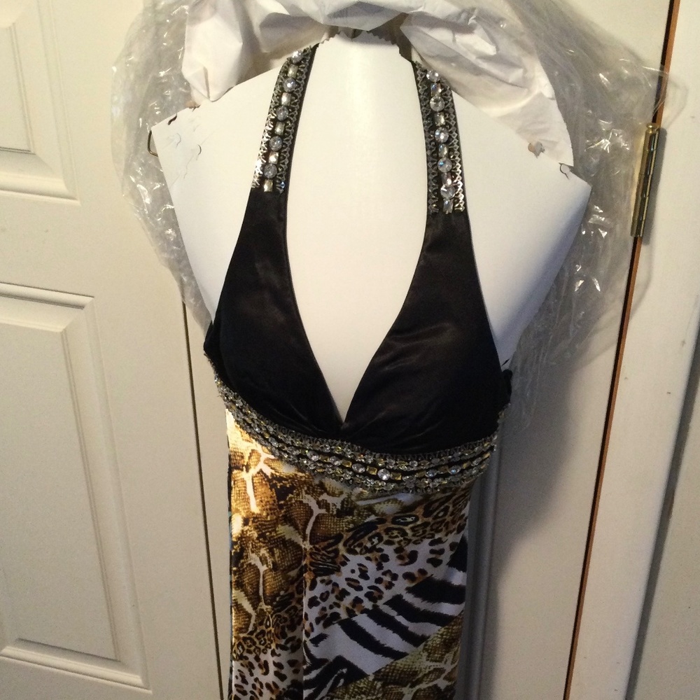 Animal print prom dress